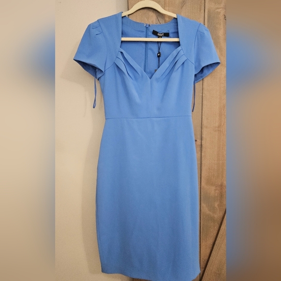 BADGLEY MISCHKA  Regatta Blue Sheath Midi Dress. Size 4 NWT - Picture 11 of 15